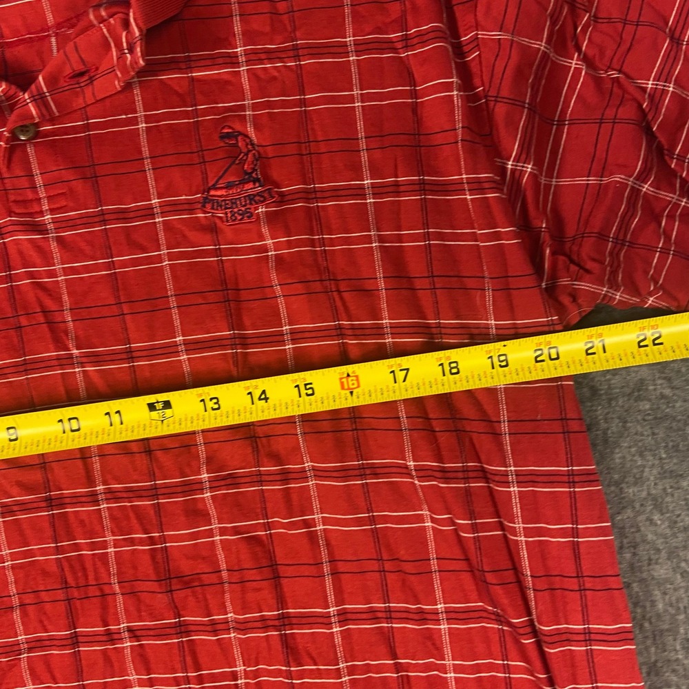 Pinehurst Collection Men's Red Plaid Golf Polo Shirt Large - Picture 6 of 9